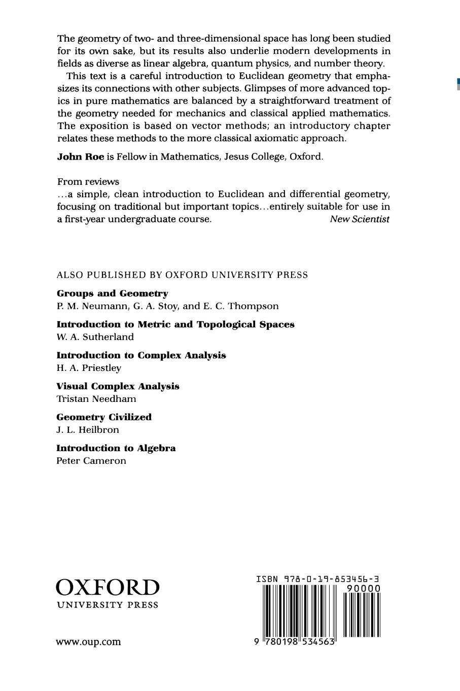 Rückseitencover Elementary Geometry