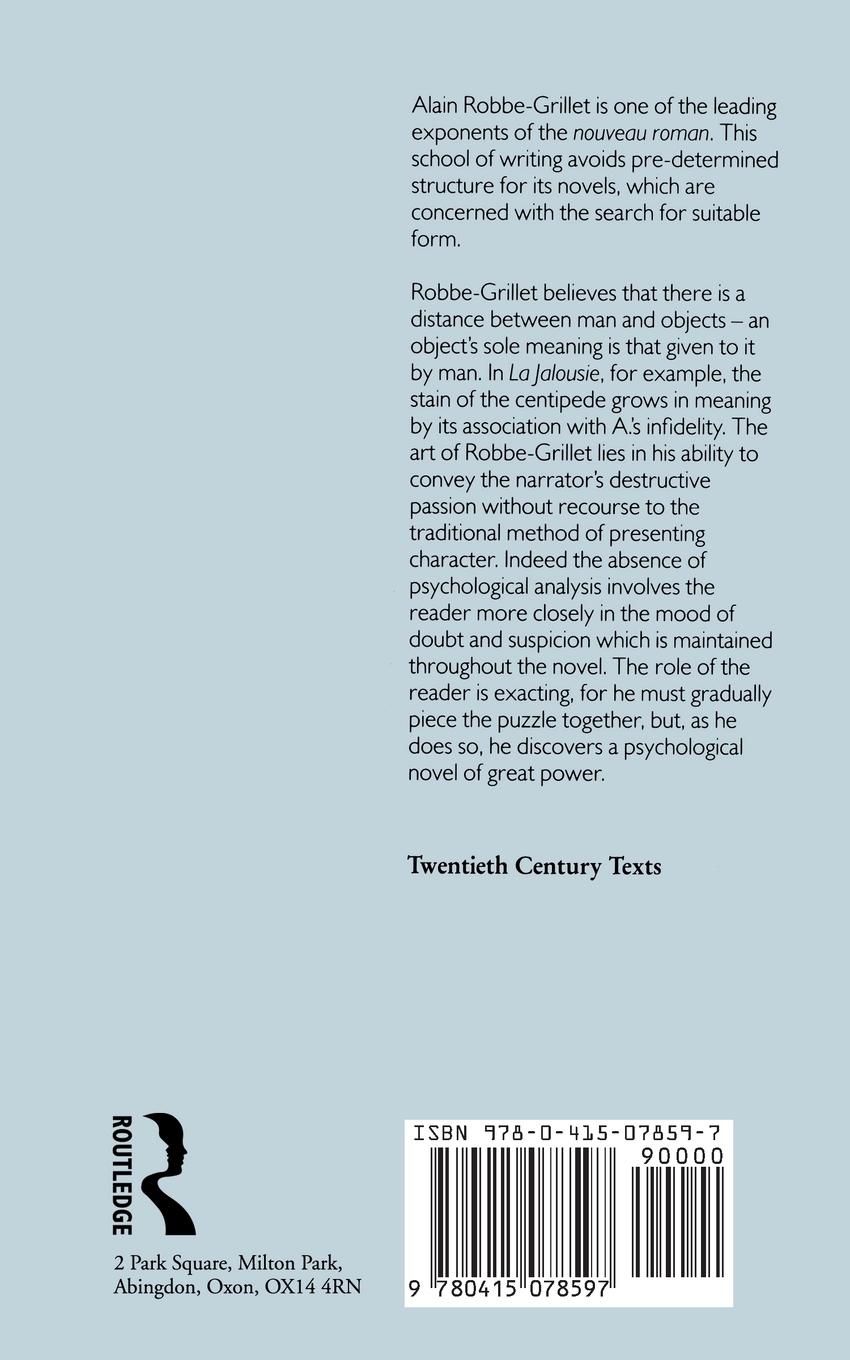 Rückseitencover La Jalousie