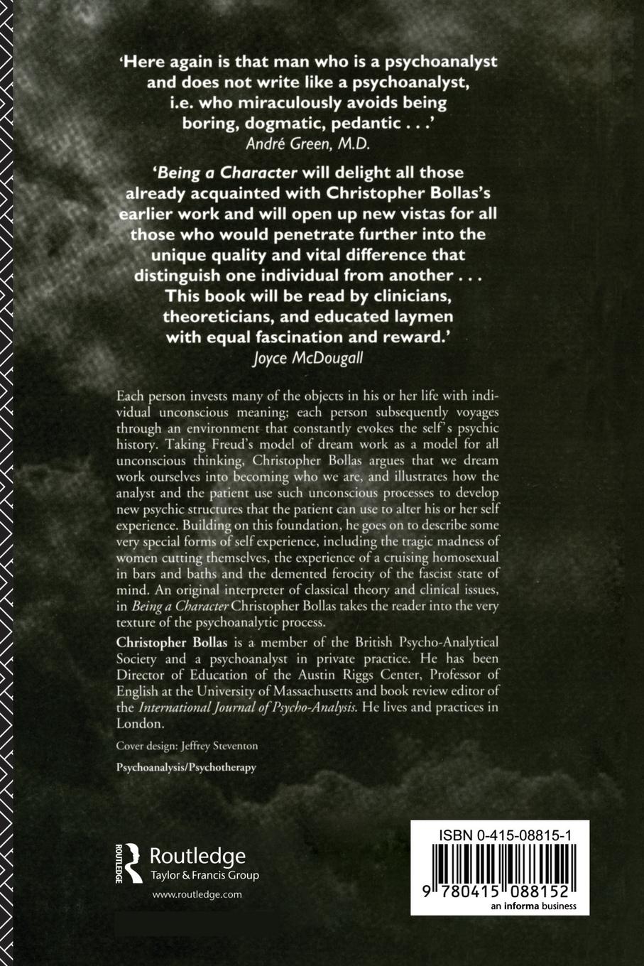 Rückseitencover Being a Character