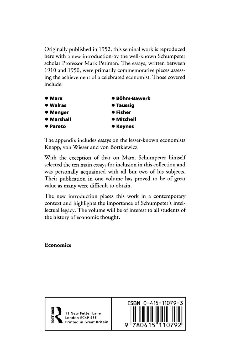 Rückseitencover Ten Great Economists
