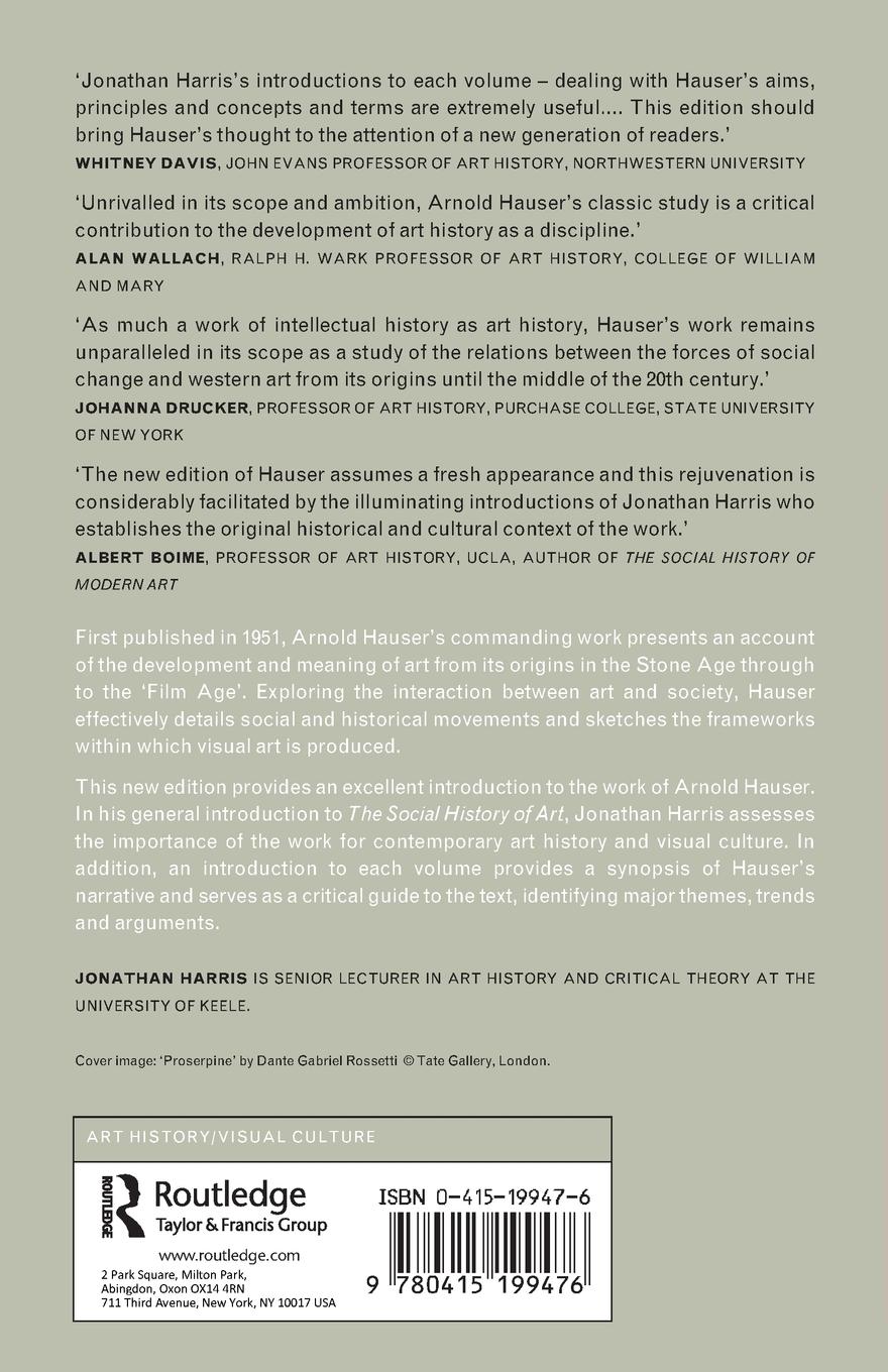 Rückseitencover Social History of Art, Volume 3