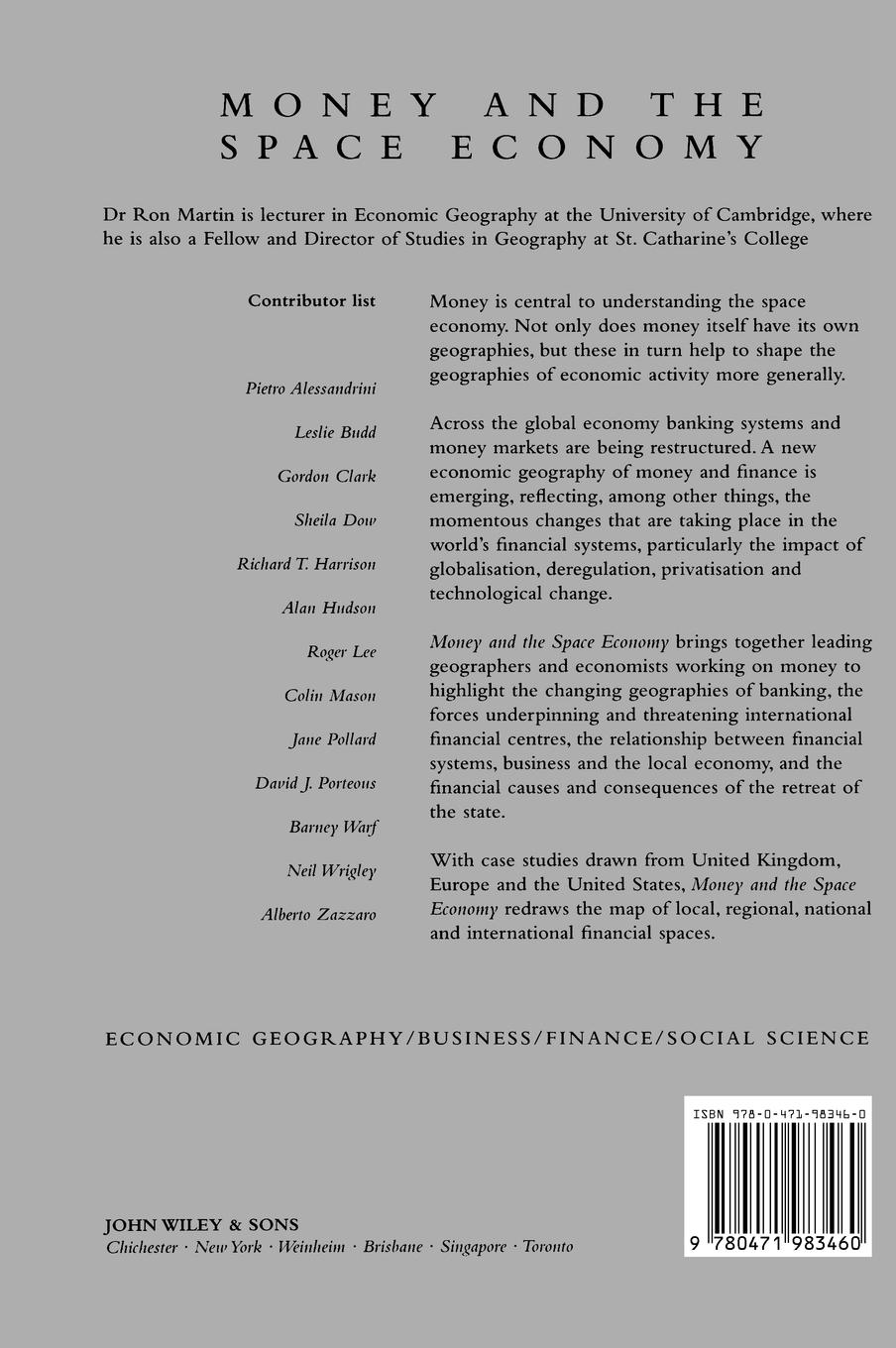 Rückseitencover Money and the Space Economy