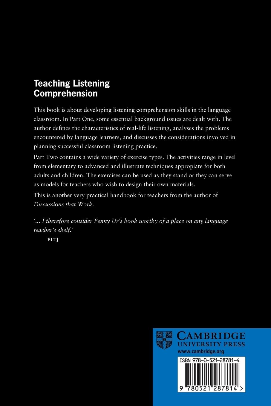 Rückseitencover Teaching Listening Comprehension