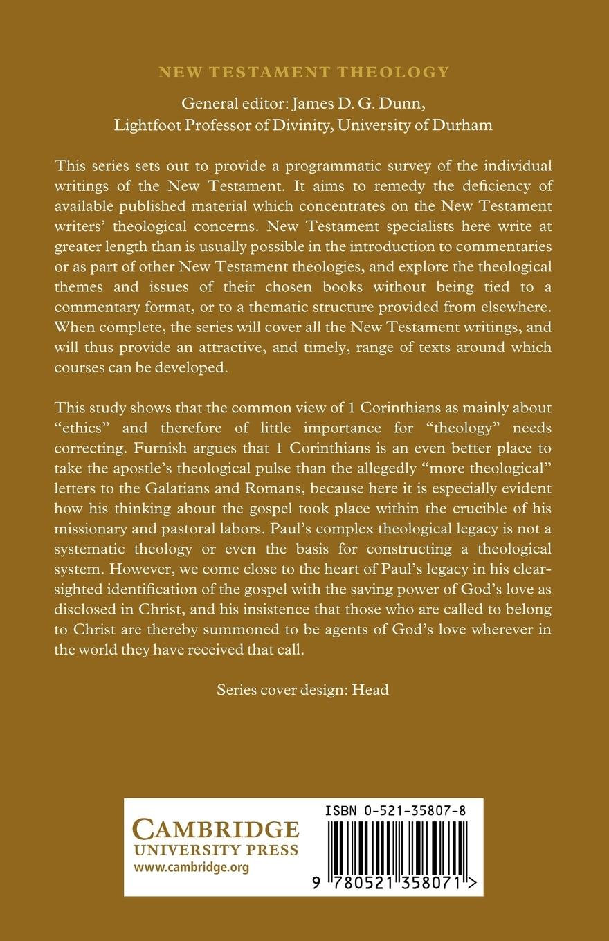 Rückseitencover The Theology of the First Letter to the Corinthians