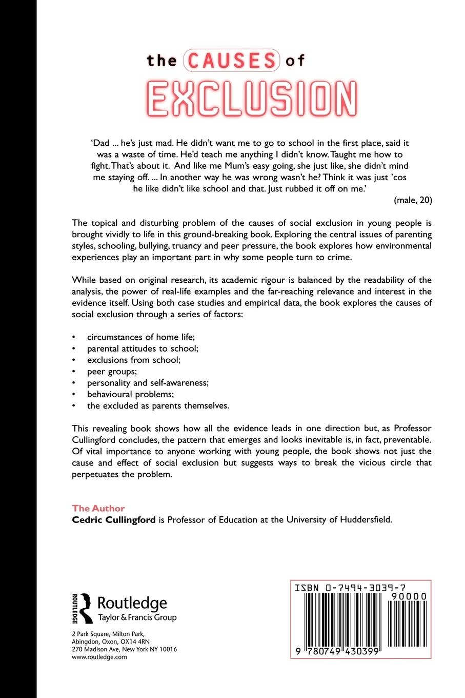 Rückseitencover The Causes of Exclusion