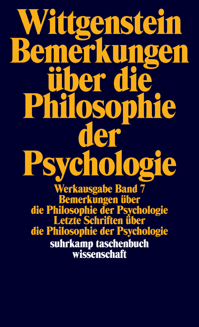 Vorderes Coverbild Bemerkungen über die Philosophie der Psychologie