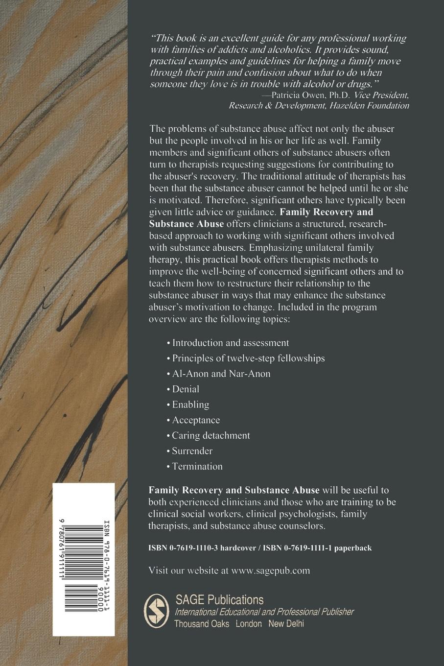 Rückseitencover Family Recovery and Substance Abuse