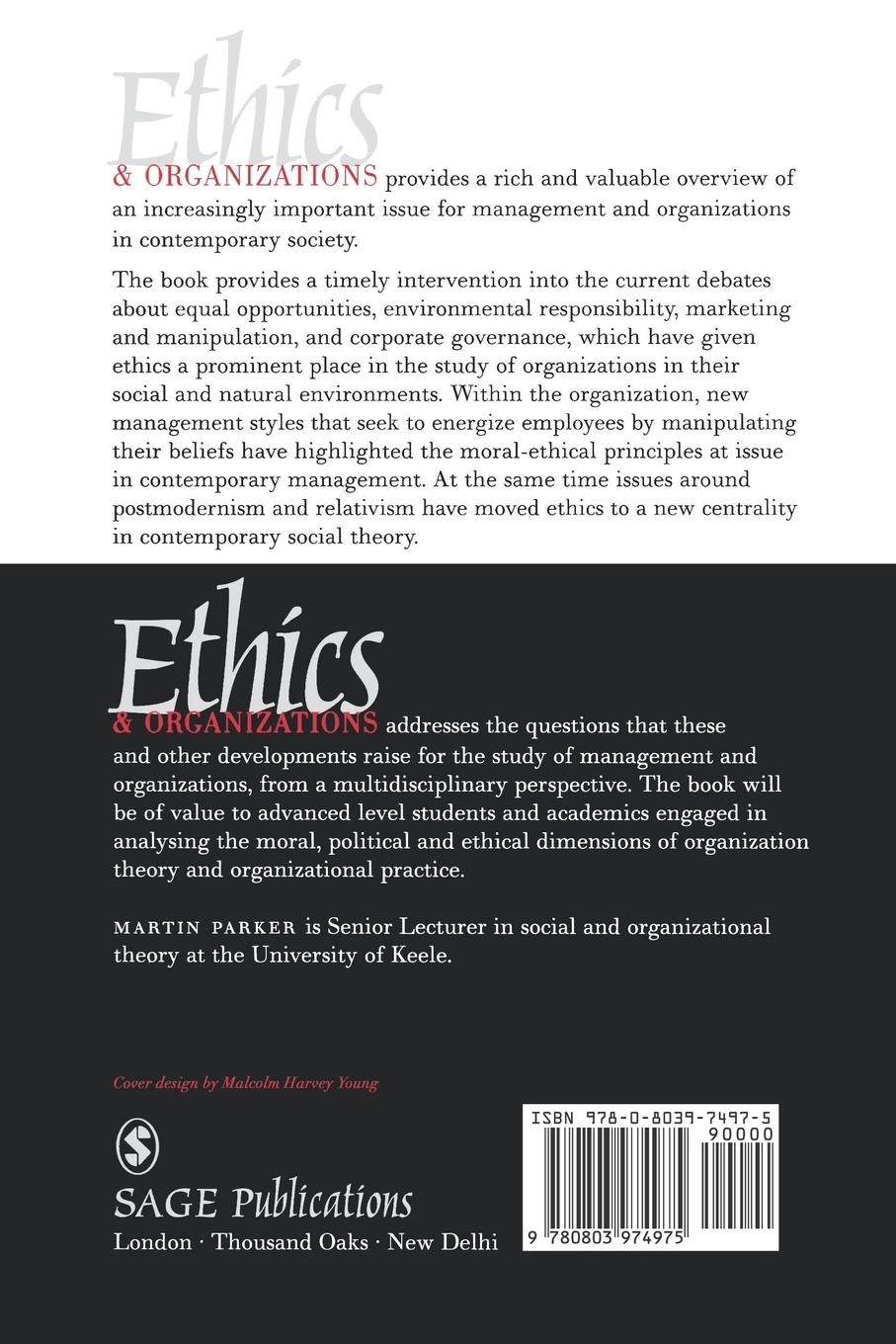 Rückseitencover Ethics & Organizations