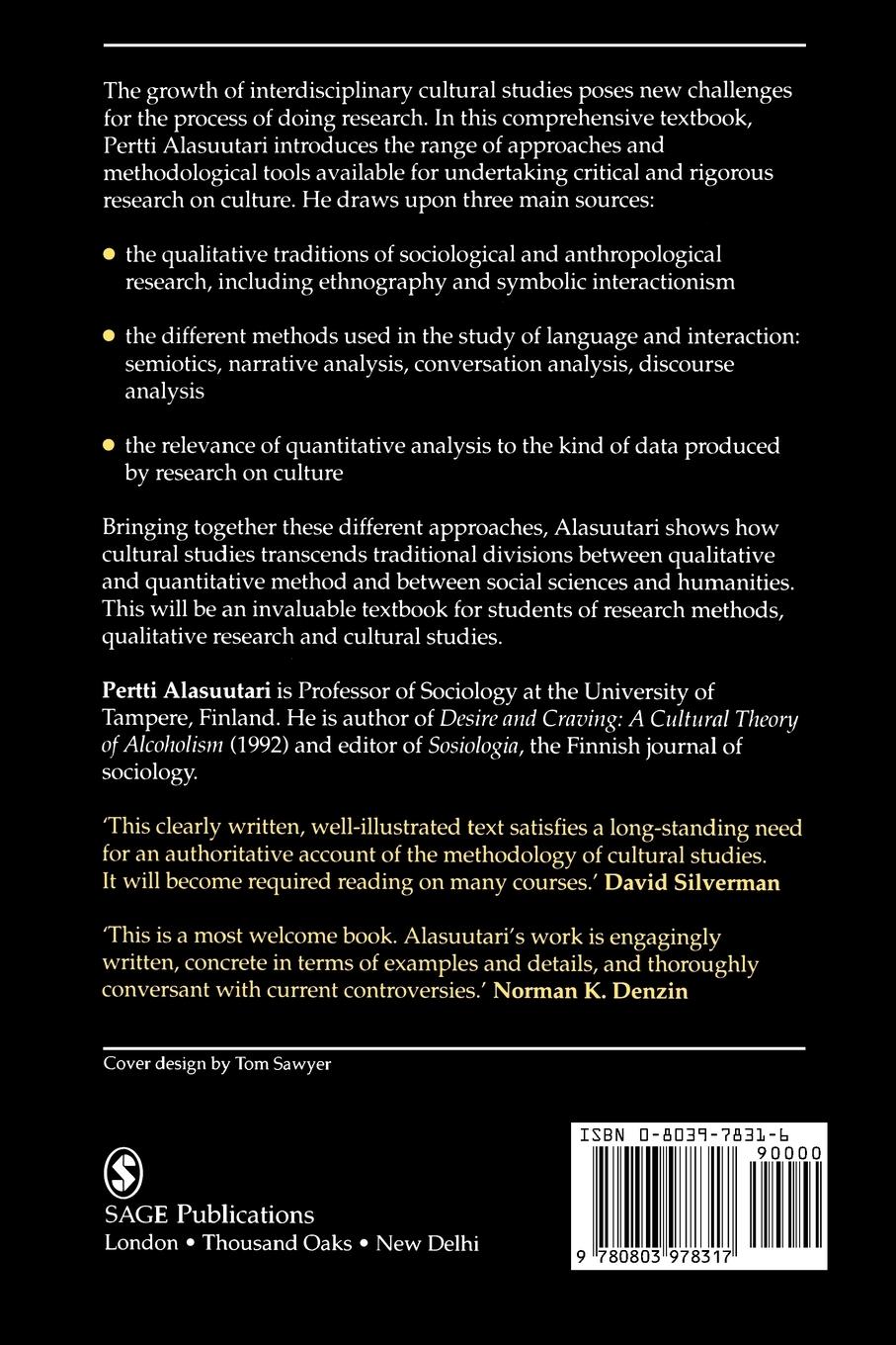 Rückseitencover Researching Culture