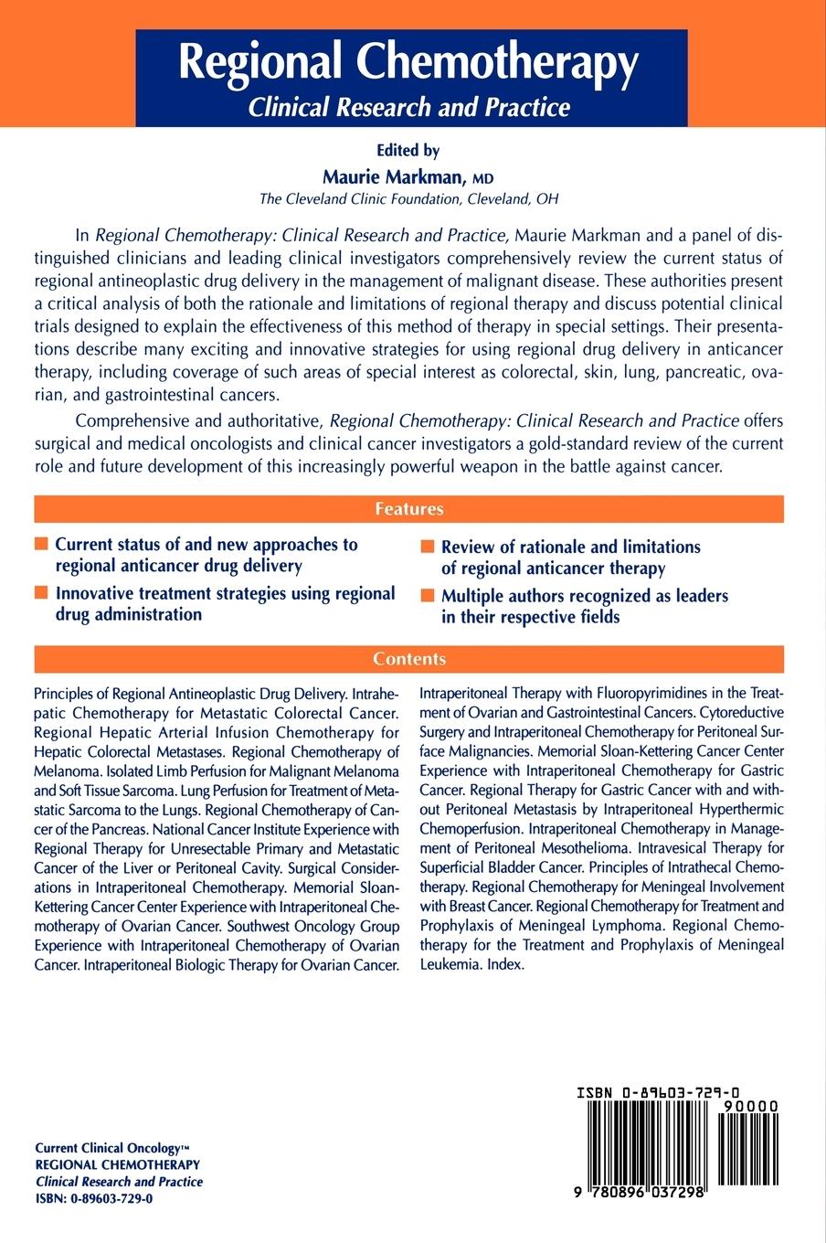 Rückseitencover Regional Chemotherapy