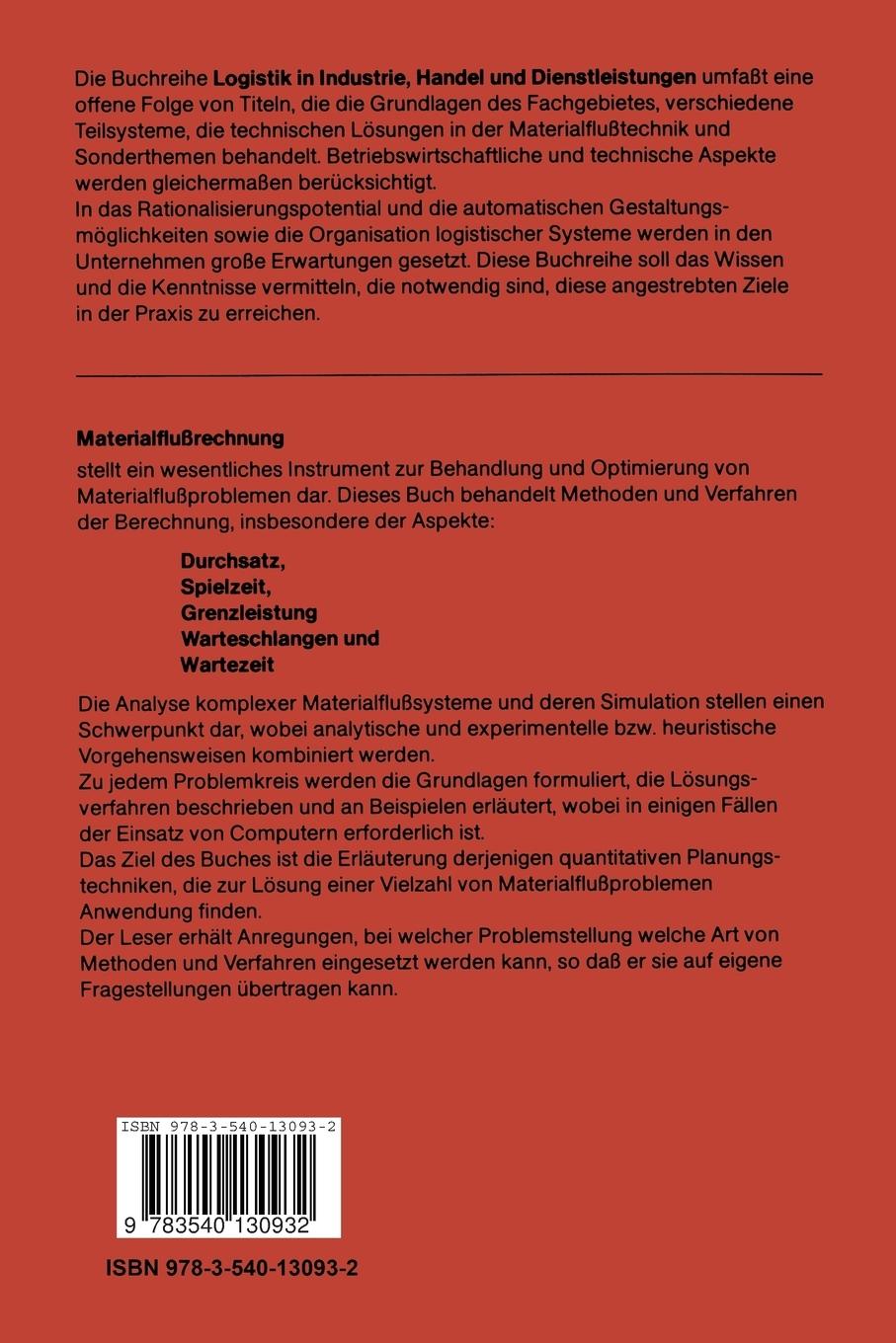 Rückseitencover Materialflußrechnung