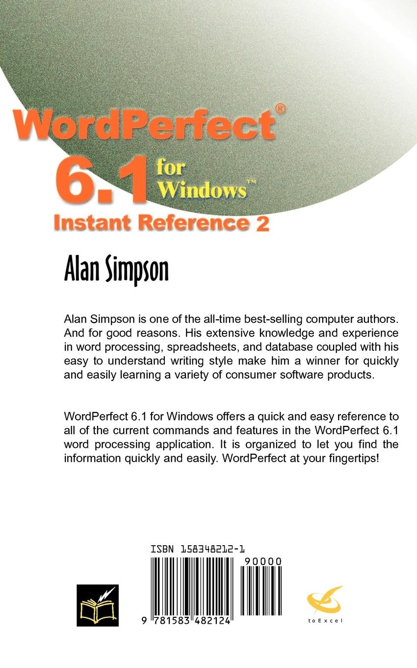 Rückseitencover WordPerfect 6.1 for Windows Instant Reference