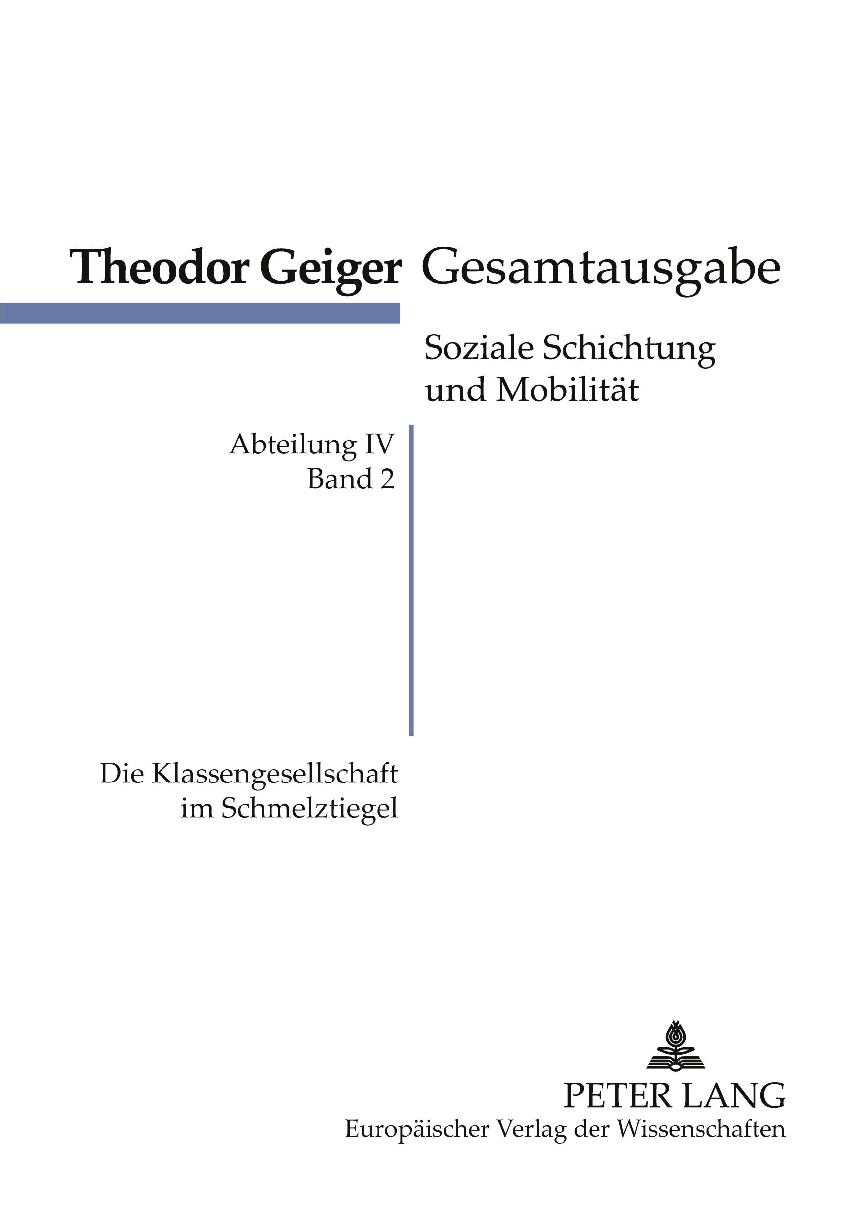 Vorderes Coverbild Die Klassengesellschaft im Schmelztiegel