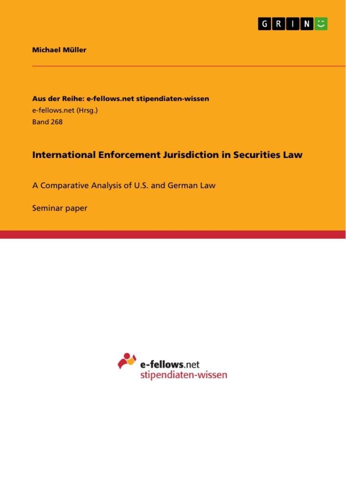 Vorderes Coverbild International Enforcement Jurisdiction in Securities Law