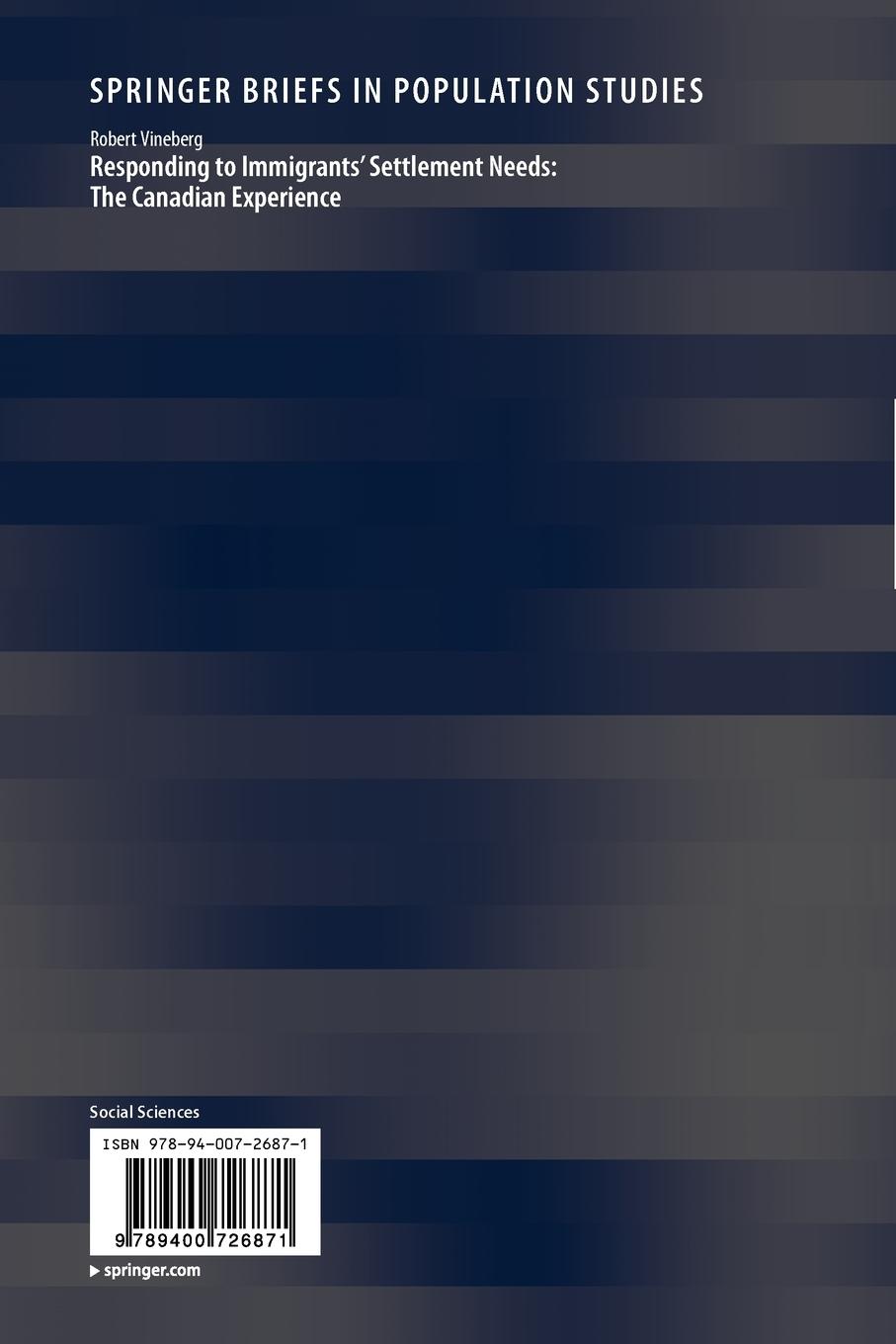 Rückseitencover Responding to Immigrants' Settlement Needs: The Canadian Experience