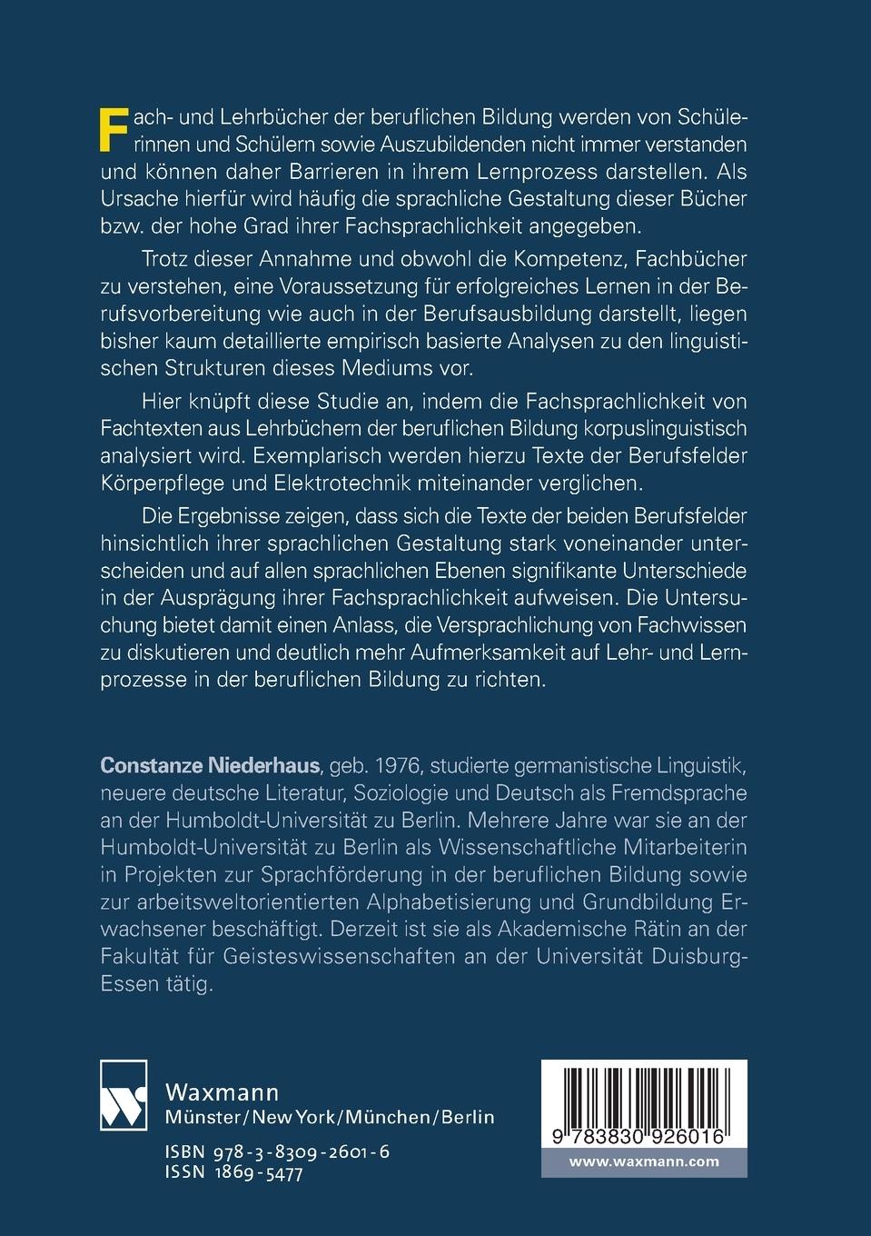 Rückseitencover Fachsprachlichkeit in Lehrbüchern