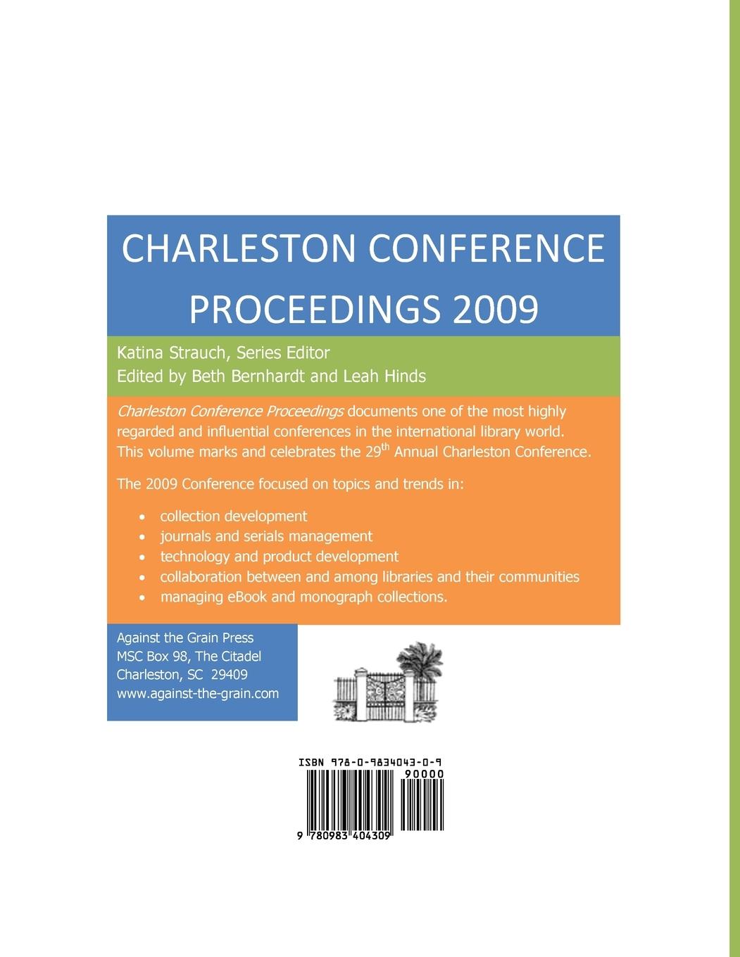 Rückseitencover Charleston Conference Proceedings, 2009
