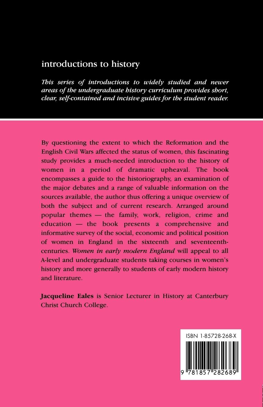 Rückseitencover Women In Early Modern England, 1500-1700