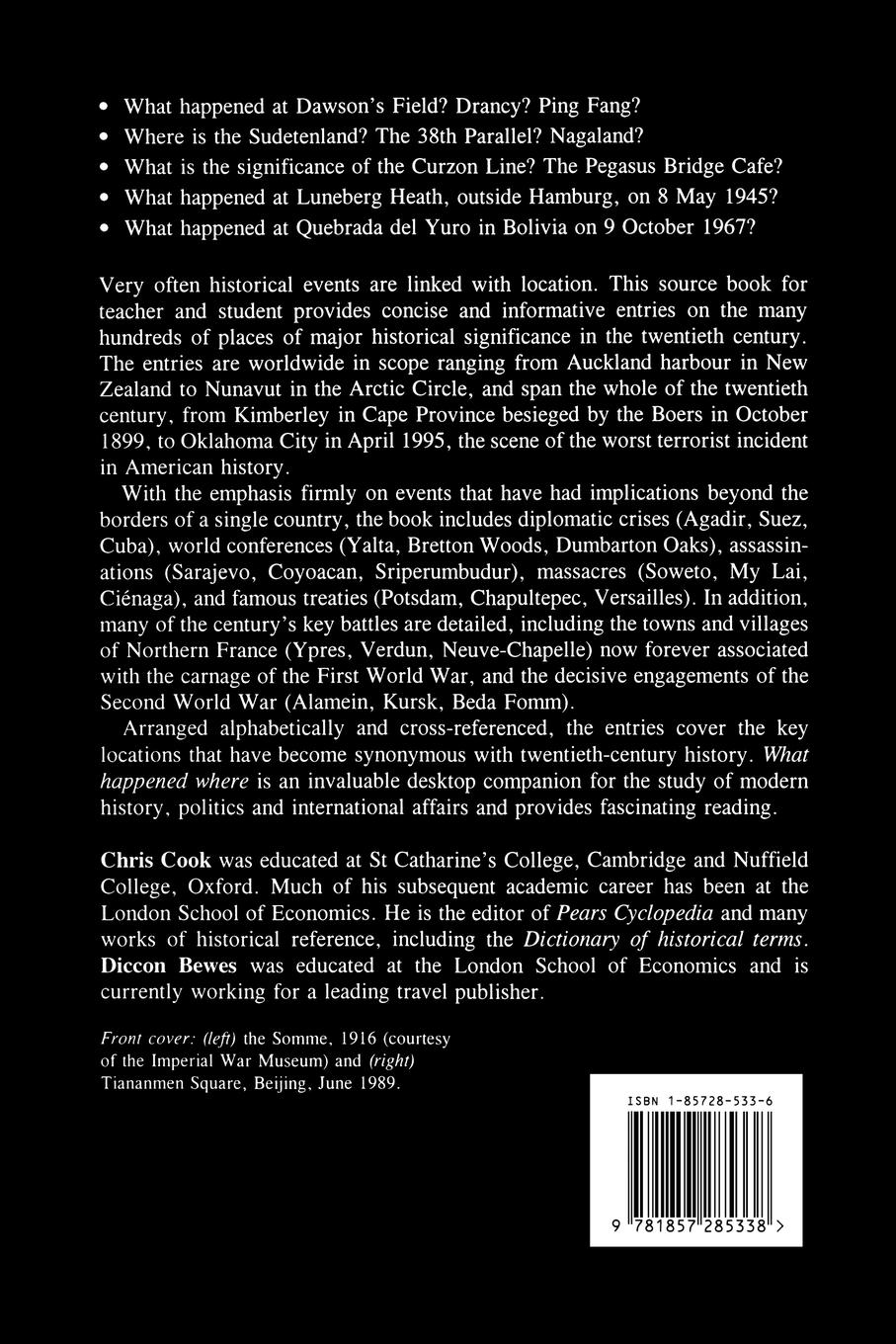 Rückseitencover What Happened Where