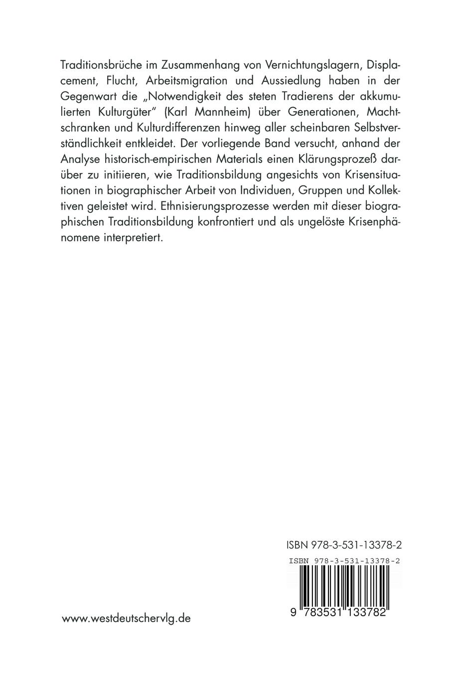 Rückseitencover Migration und Traditionsbildung