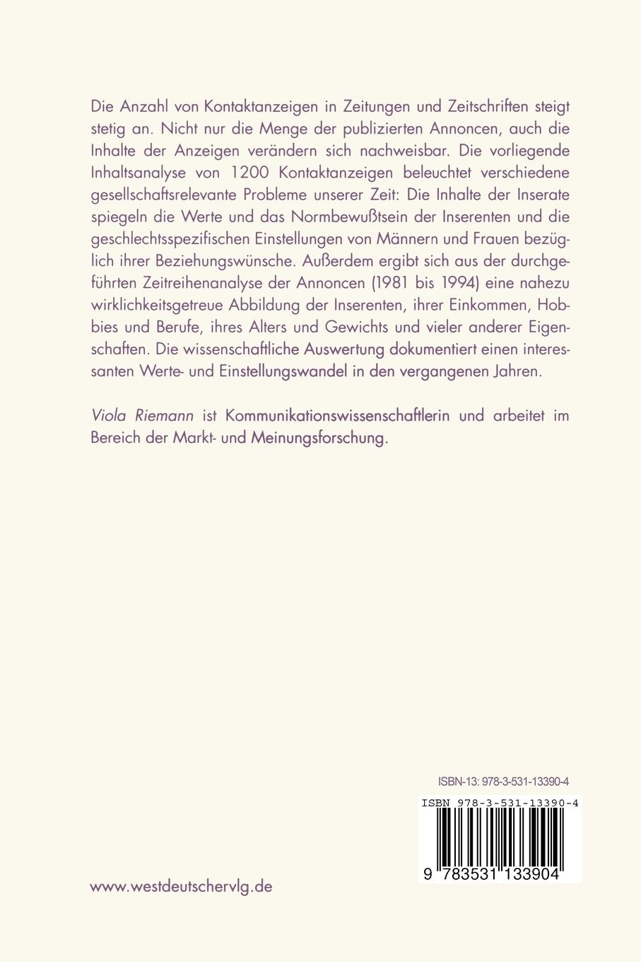 Rückseitencover Kontaktanzeigen im Wandel der Zeit