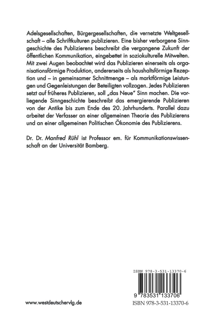 Rückseitencover Publizieren