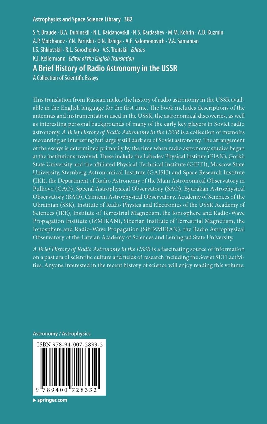 Rückseitencover A Brief History of Radio Astronomy in the USSR