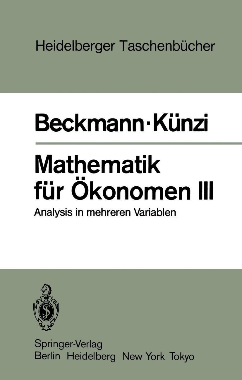 Vorderes Coverbild Mathematik für Ökonomen III