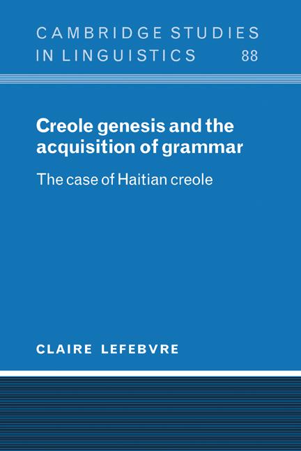 Vorderes Coverbild Creole Genesis and the Acquisition of Grammar