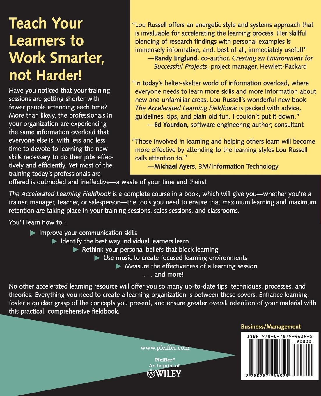 Rückseitencover The Accelerated Learning Fieldbook, (Includes Music CD-Rom)