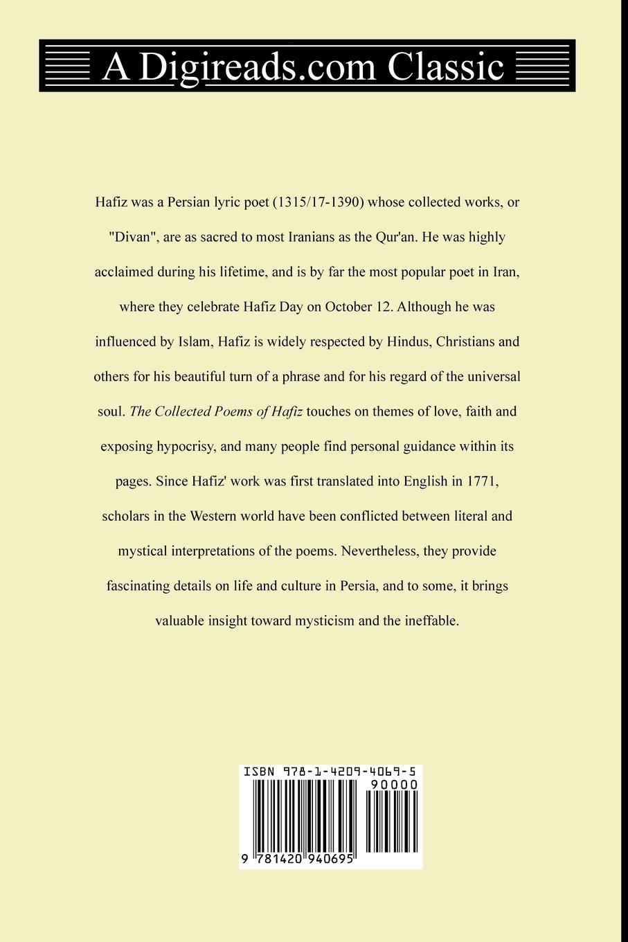 Rückseitencover The Collected Poems of Hafiz