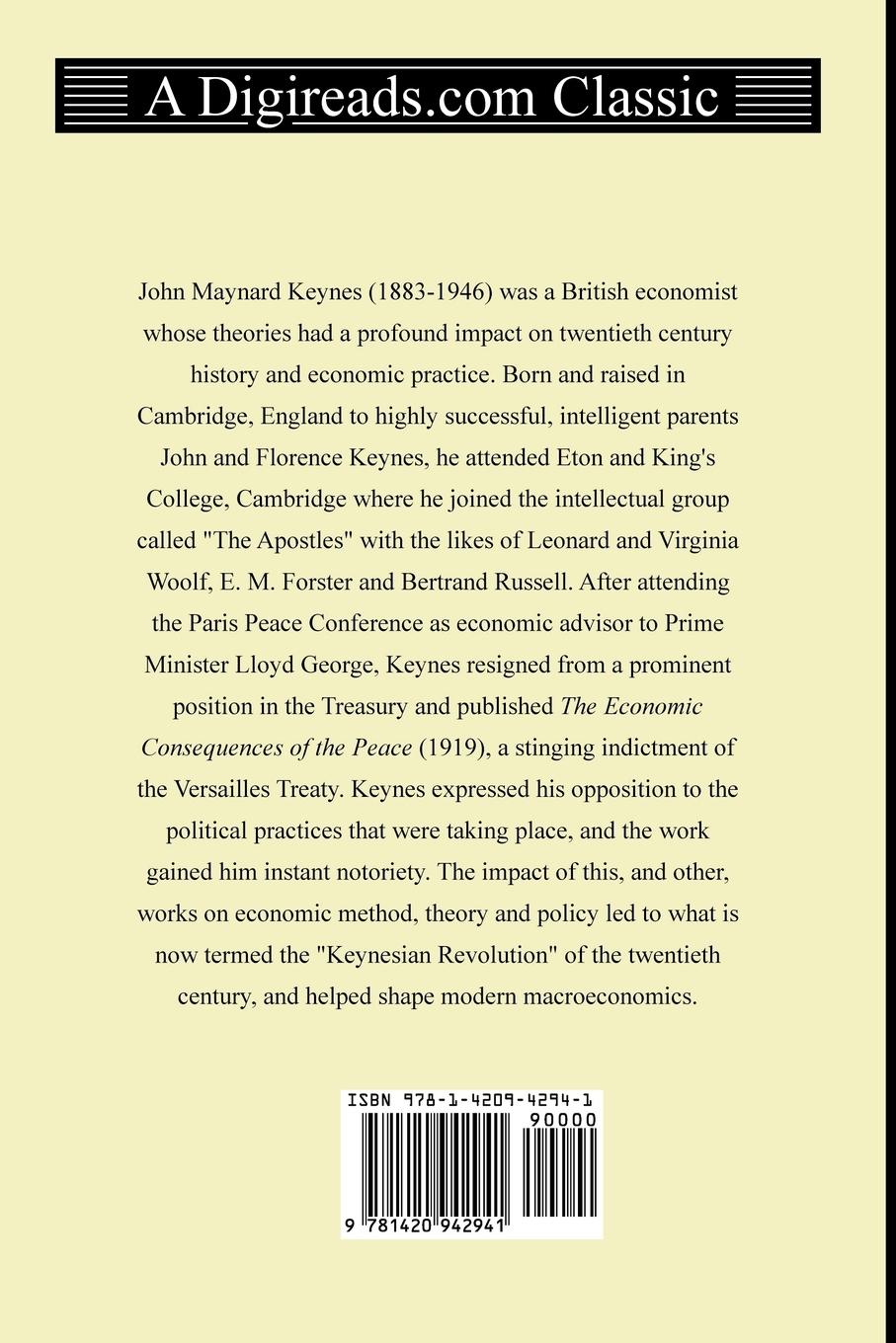 Rückseitencover The Economic Consequences of the Peace