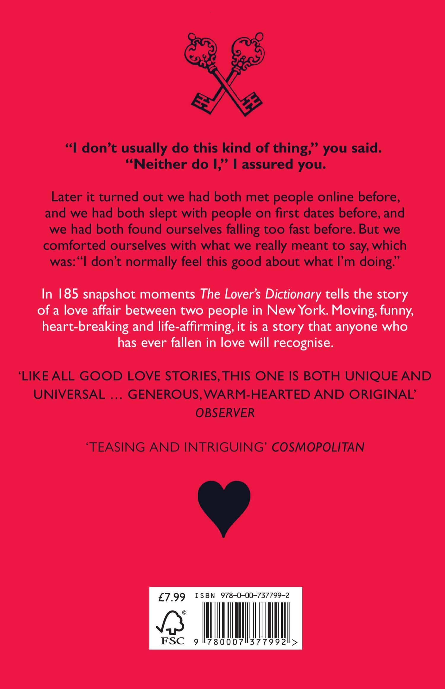 Rückseitencover The Lover's Dictionary