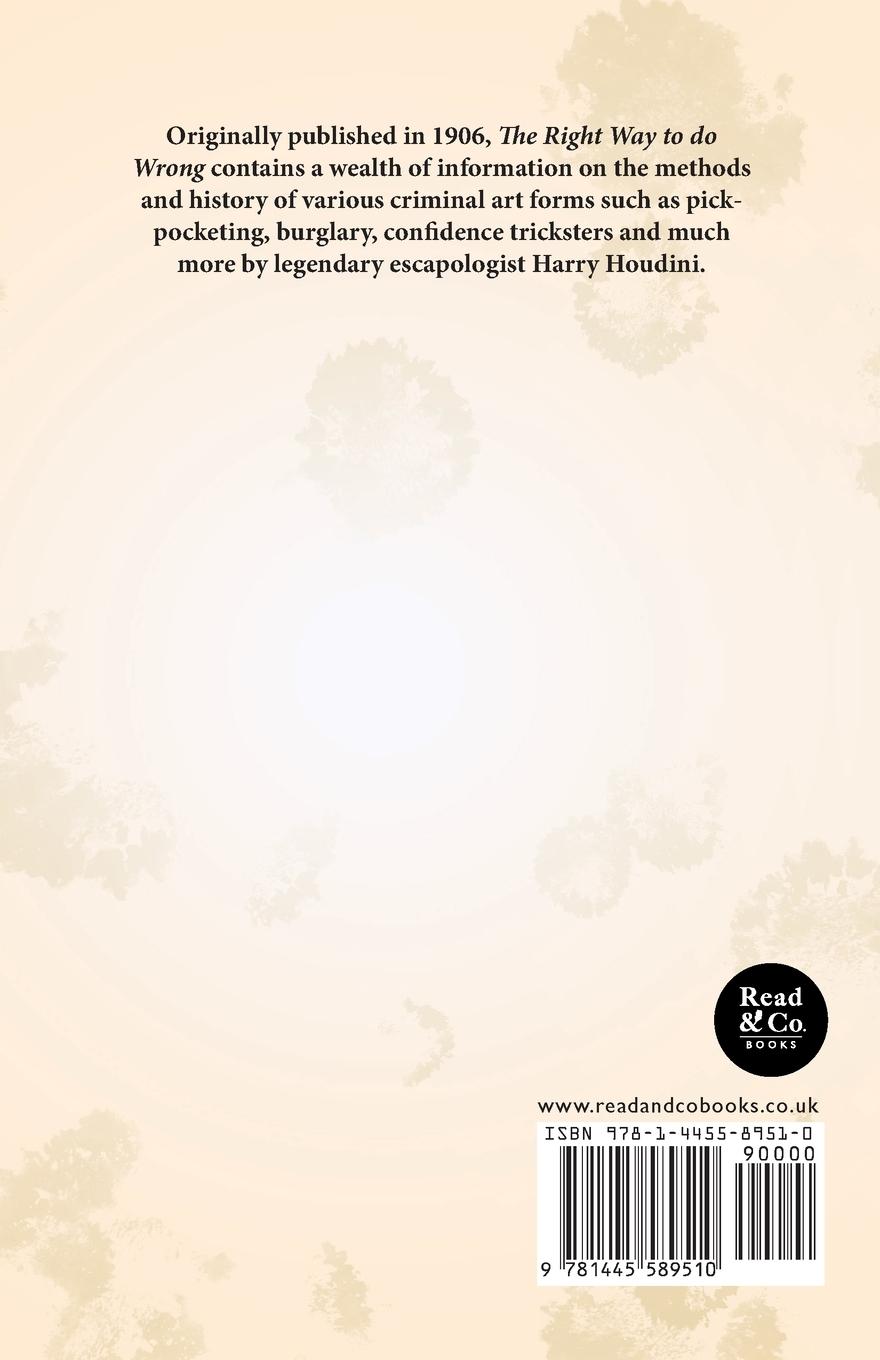 Rückseitencover The Right Way to do Wrong - An Expose of Successful Criminals