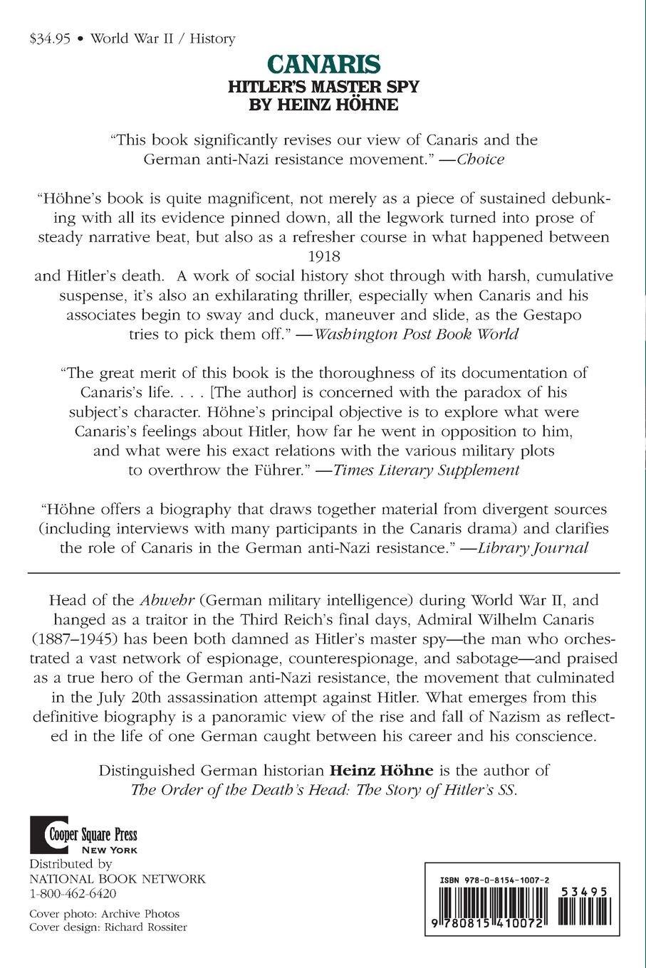 Rückseitencover Canaris