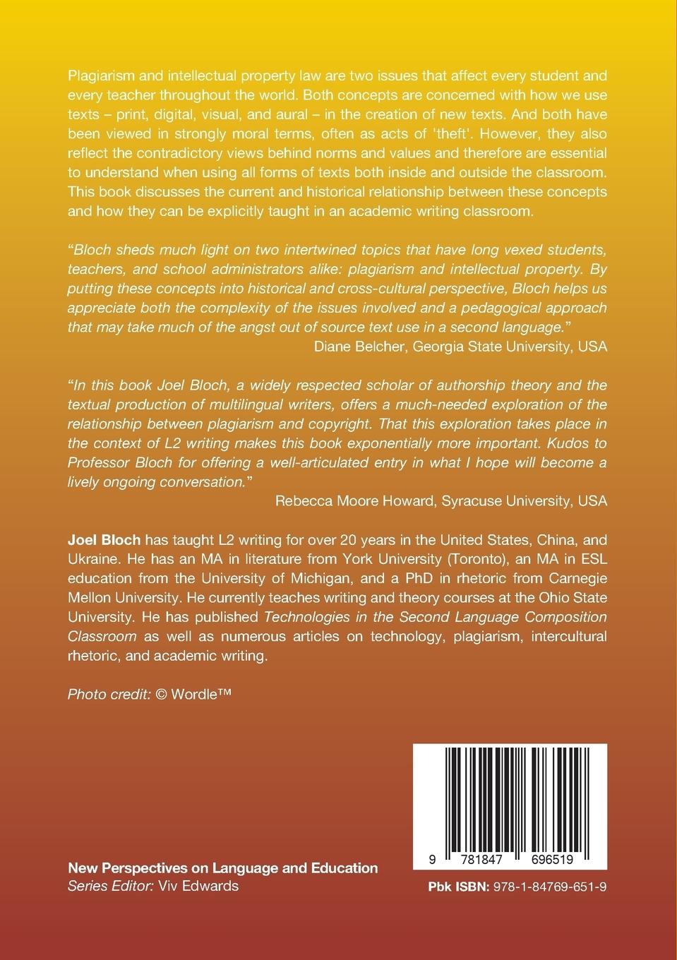 Rückseitencover Plagiarism, Intellectual Property and the Teaching of L2 Writing