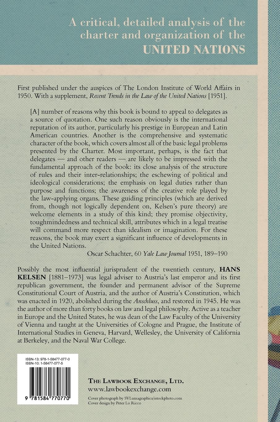 Rückseitencover The Law of the United Nations. A Critical Analysis of Its Fundamental Problems