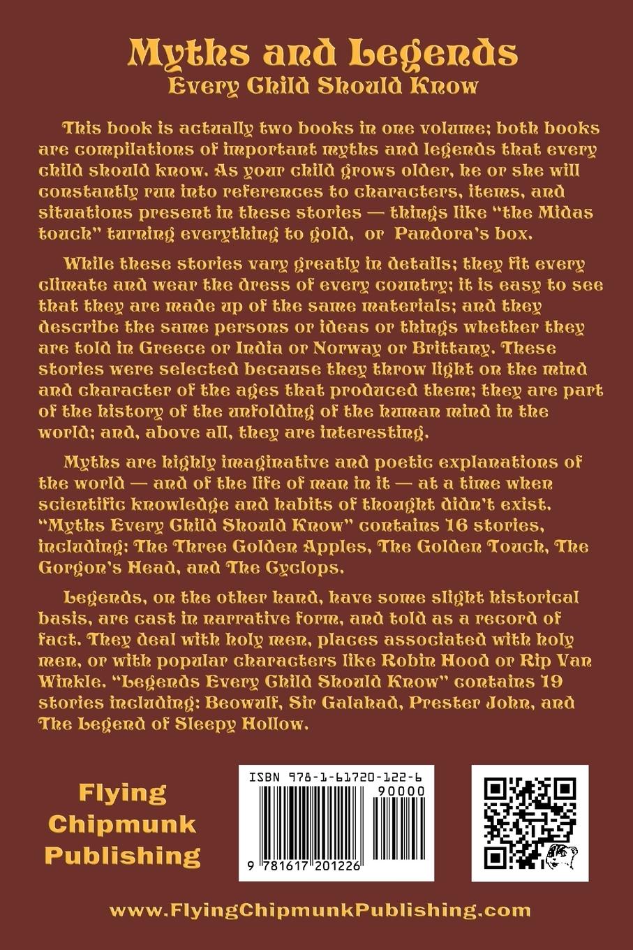 Rückseitencover Myths and Legends Every Child Should Know