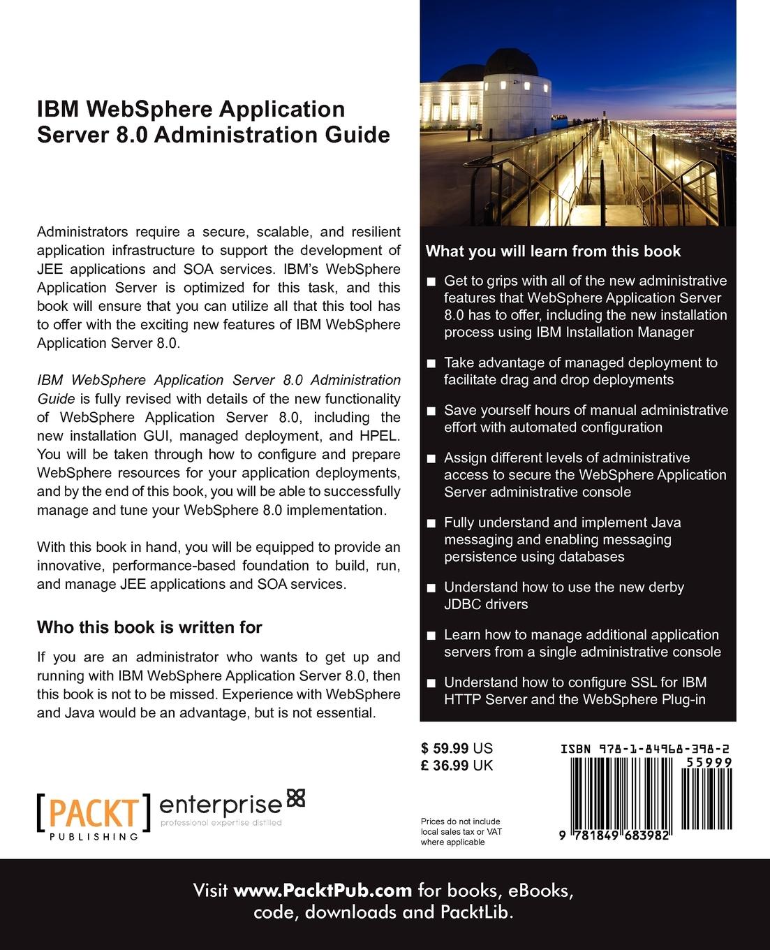 Rückseitencover IBM Websphere Application Server 8.0 Administration Guide