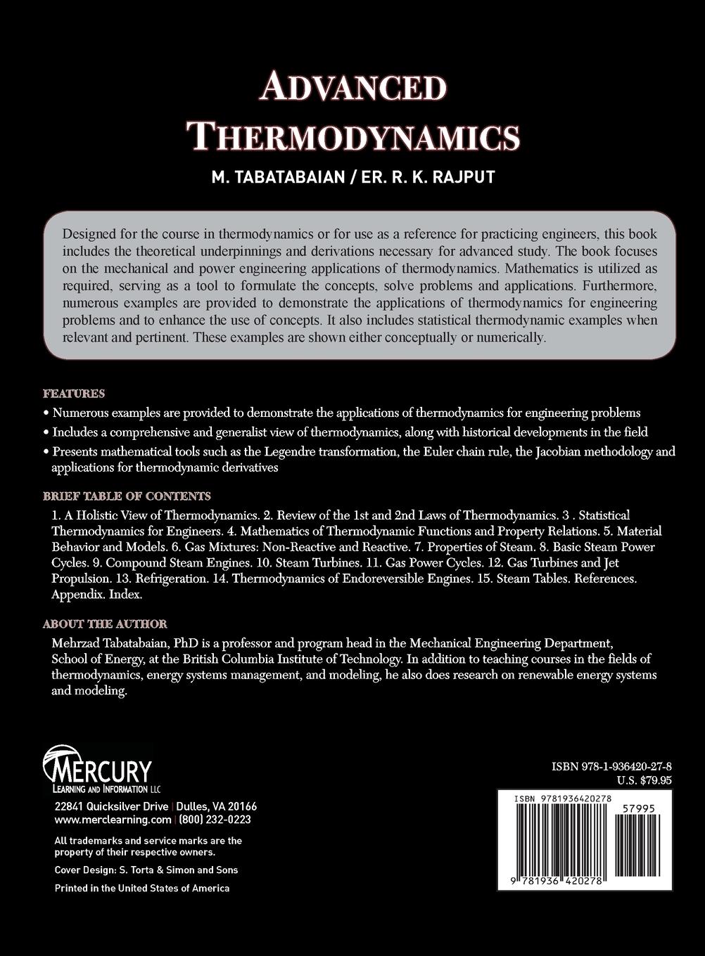 Rückseitencover Advanced Thermodynamics