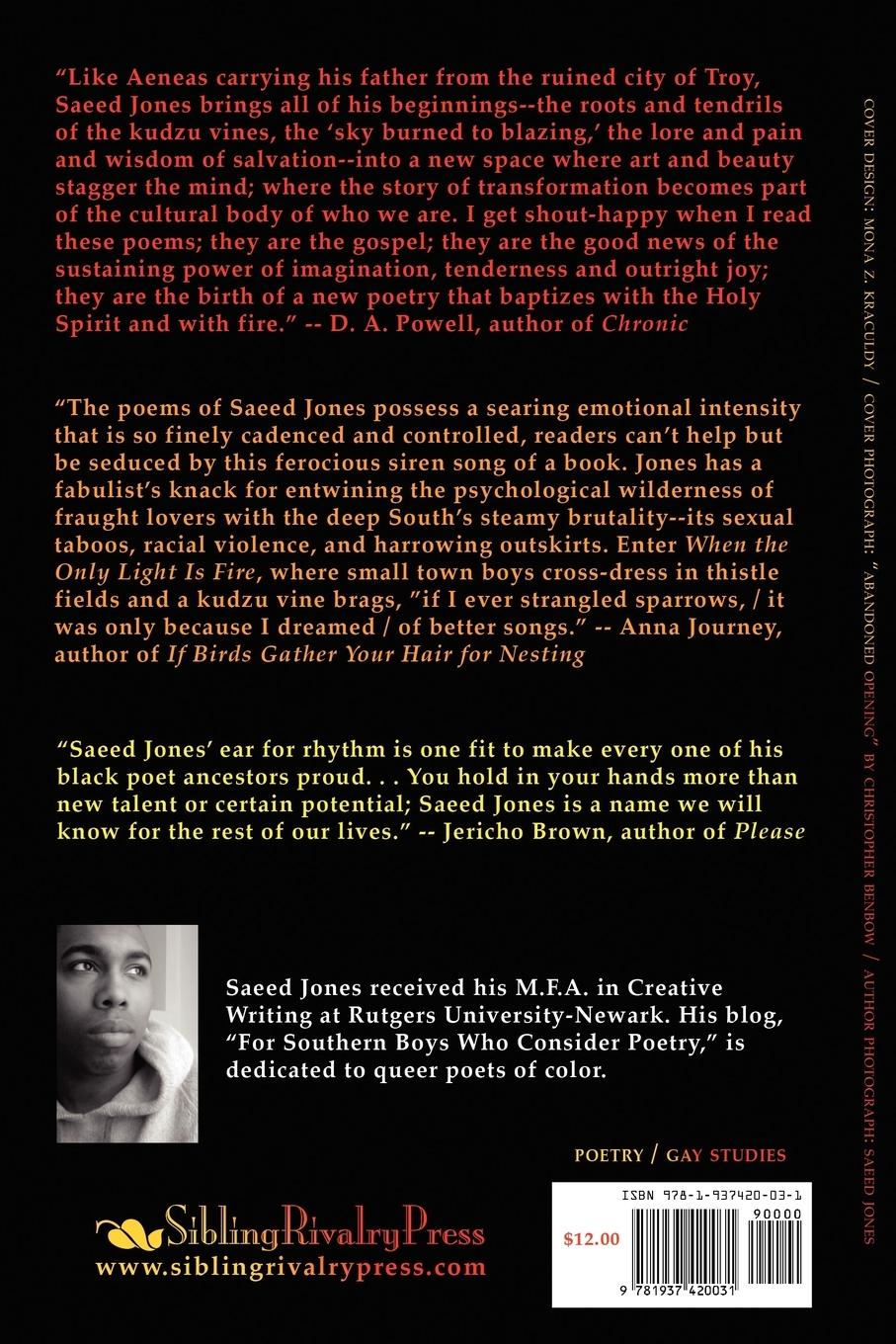 Rückseitencover When the Only Light Is Fire