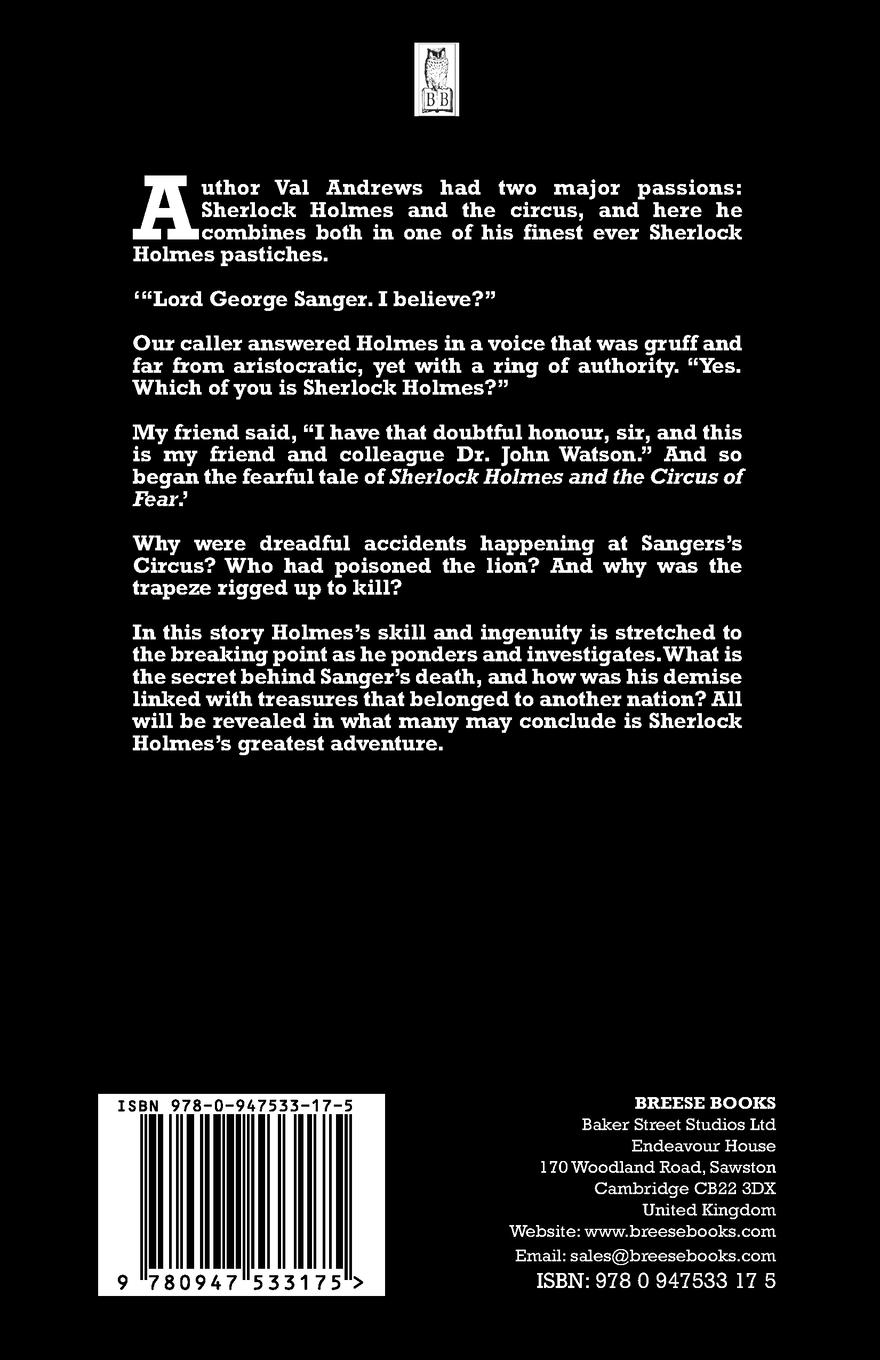 Rückseitencover Sherlock Holmes and the Circus of Fear