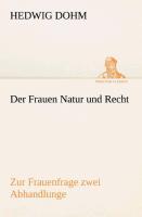 Vorderes Coverbild Der Frauen Natur und Recht