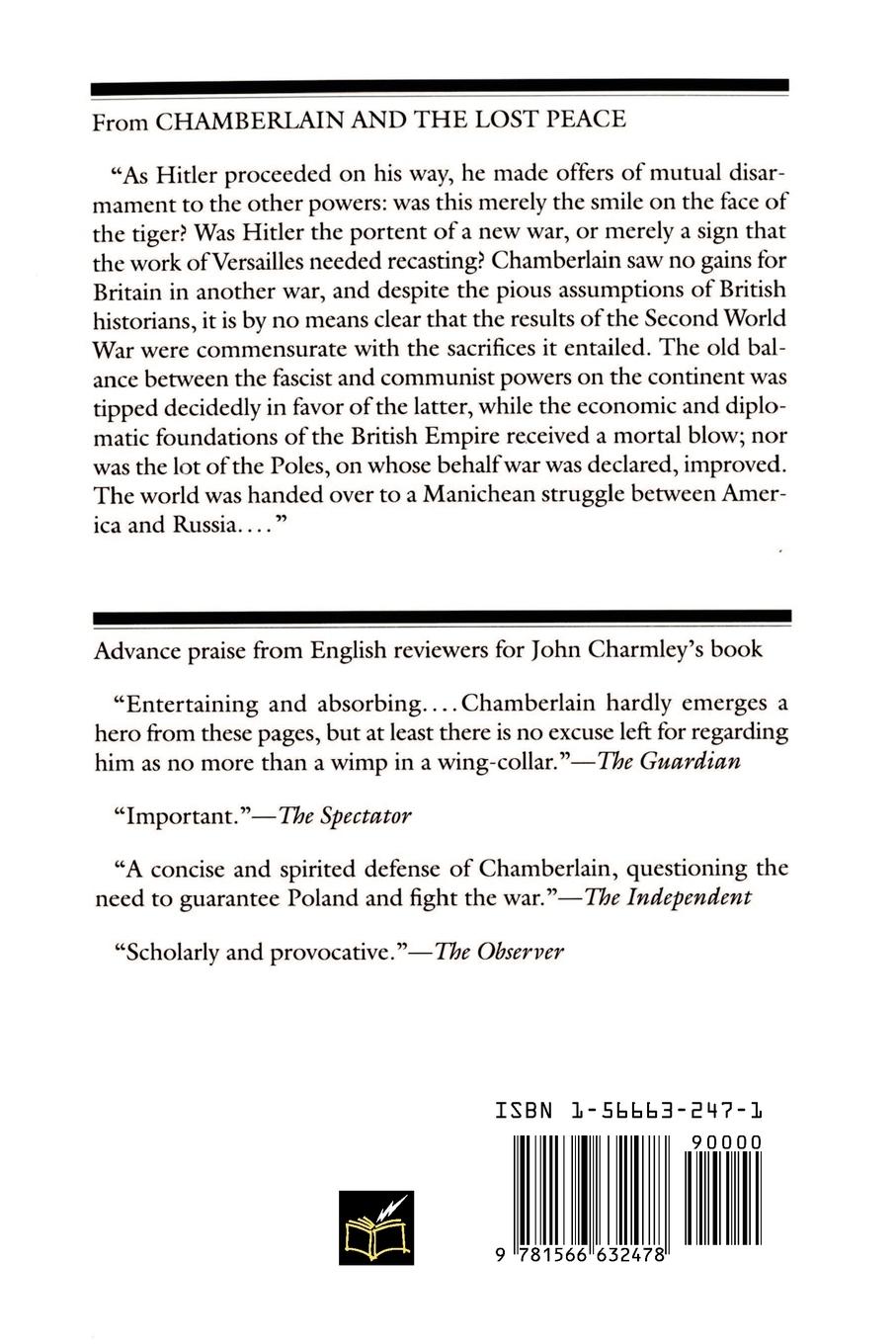 Rückseitencover Chamberlain and the Lost Peace