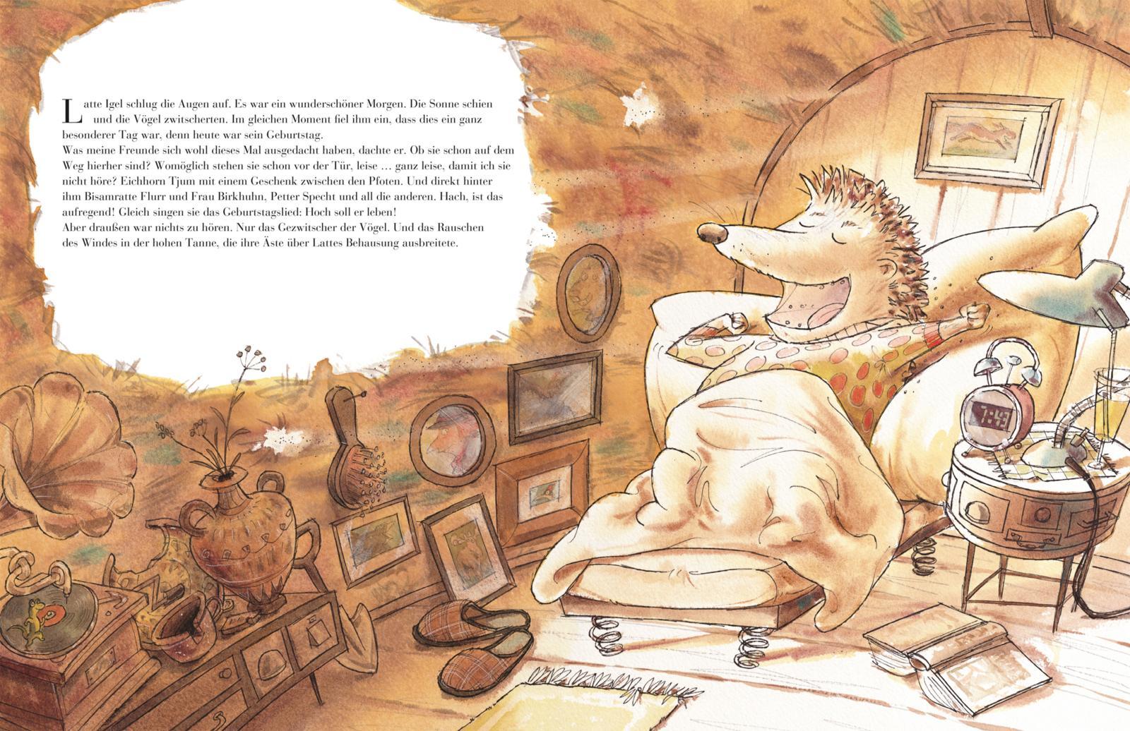 Beispielinhalt (Bild) Ein großer Tag für Latte Igel