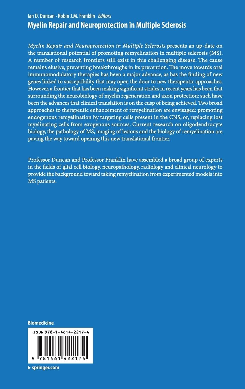Rückseitencover Myelin Repair and Neuroprotection in Multiple Sclerosis