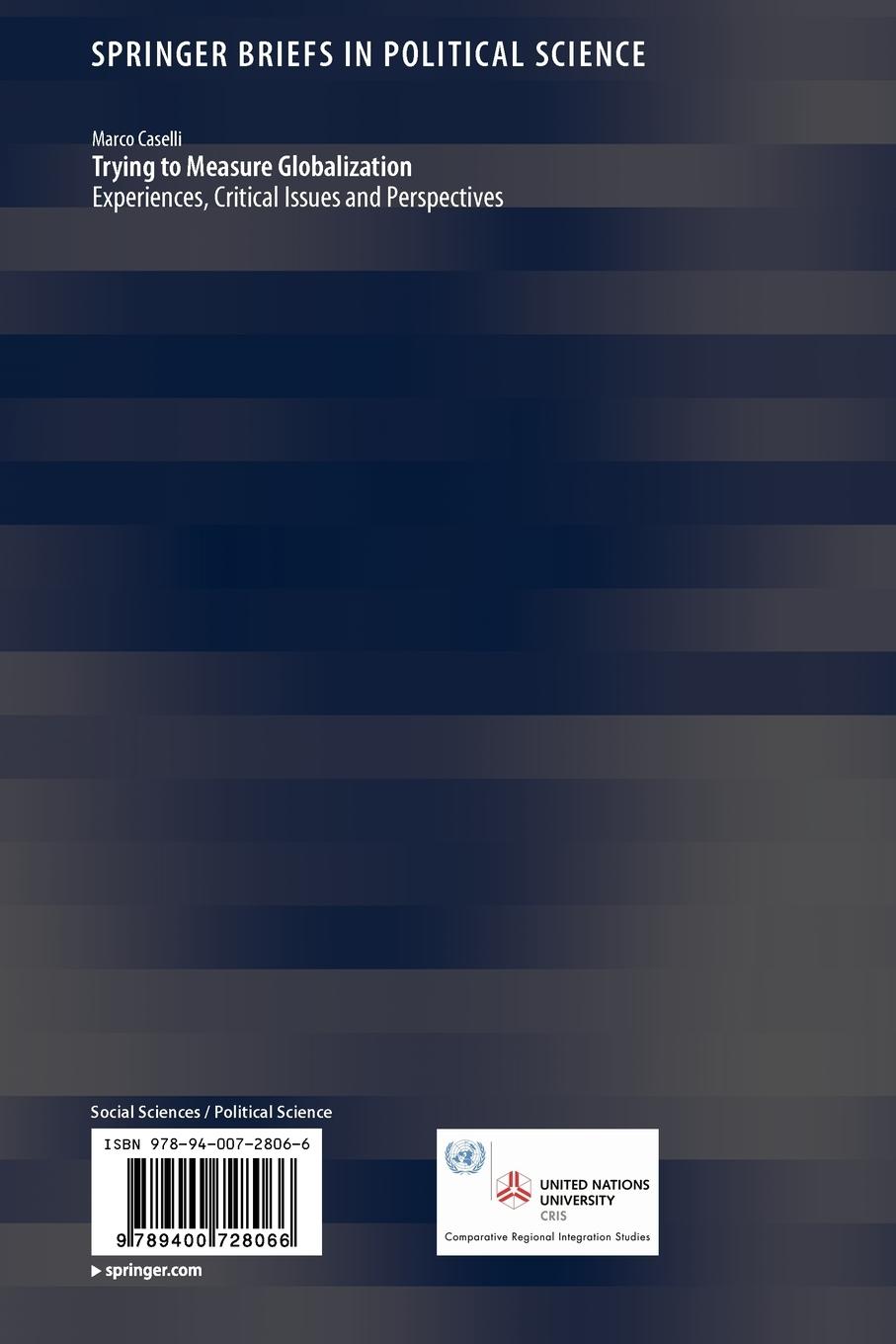 Rückseitencover Trying to Measure Globalization