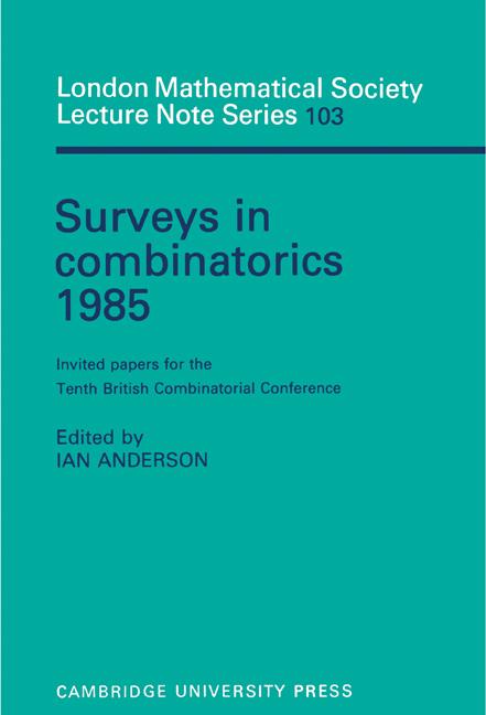 Vorderes Coverbild Surveys in Combinatorics 1985