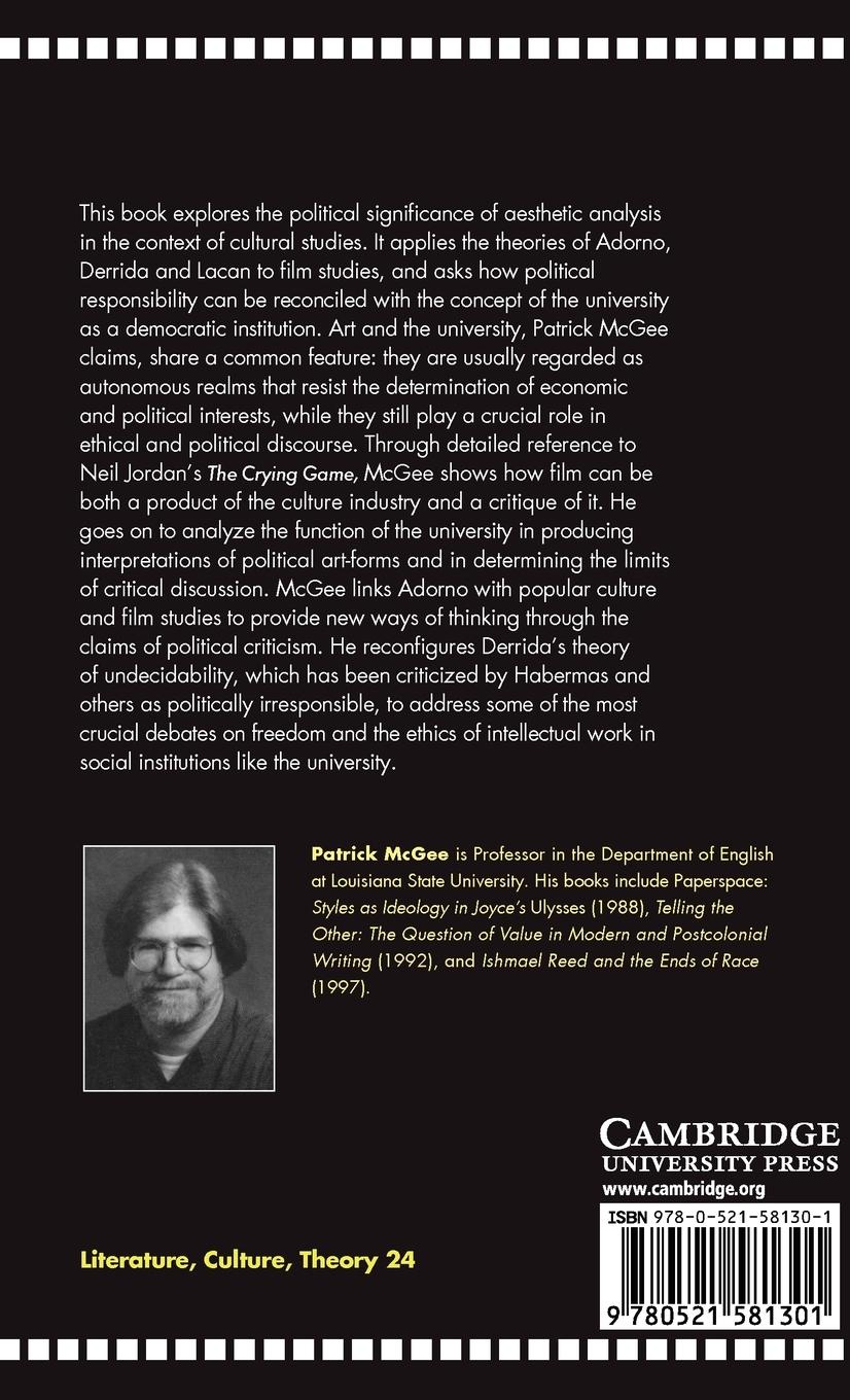 Rückseitencover Cinema, Theory, and Political Responsibility in Contemporary Culture