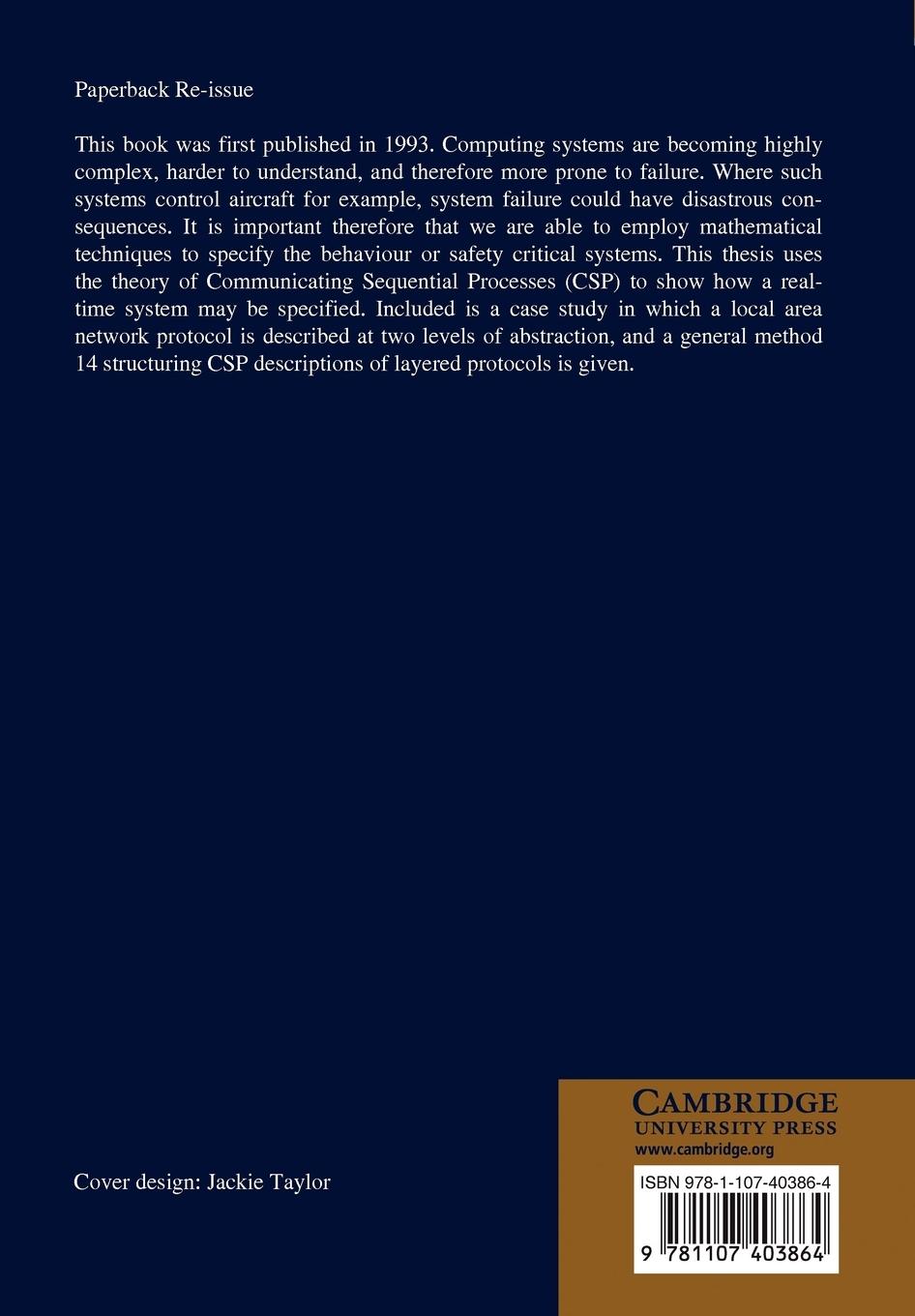 Rückseitencover Specification and Proof in Real Time CSP